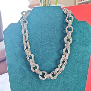 Silvertone Large Link 18" Necklace *Edgy and Contemporary*